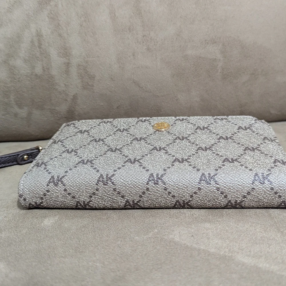 Anne Klein Signature Brown Wristlet Clutch